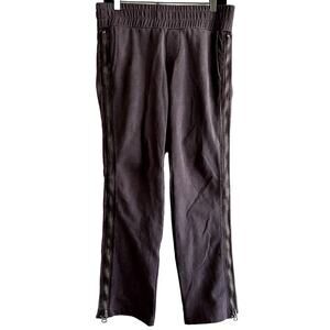 NSF Sweatpants Straight Leg Side Zip Up Slash Pockets Dark Brown Small